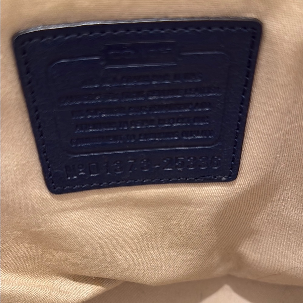 2013 Coach Navy Blue Python Embossed Large Harper… - image 3